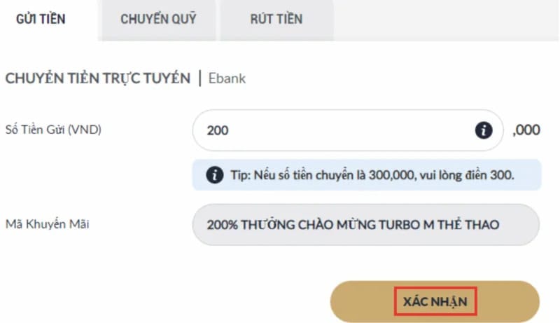 Hướng dẫn nạp tiền M88