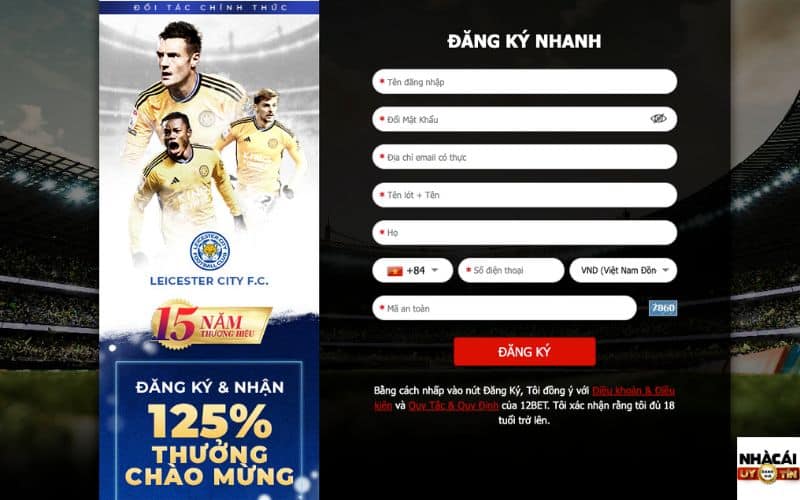 Hướng dẫn cách đăng ký 12bet