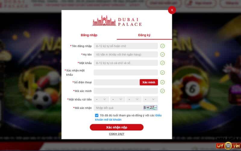 Cách đăng ký Dubai Palace