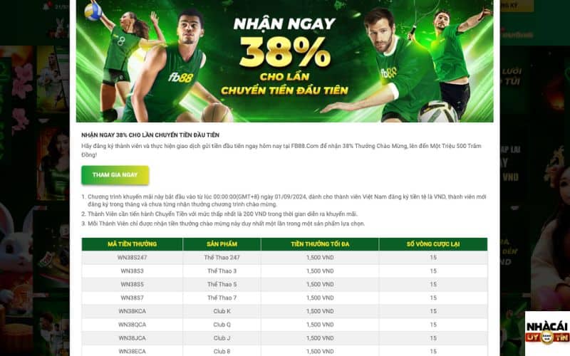 FB88 khuyến mãi 38% khi chuyển tiền quay hũ lần đầu